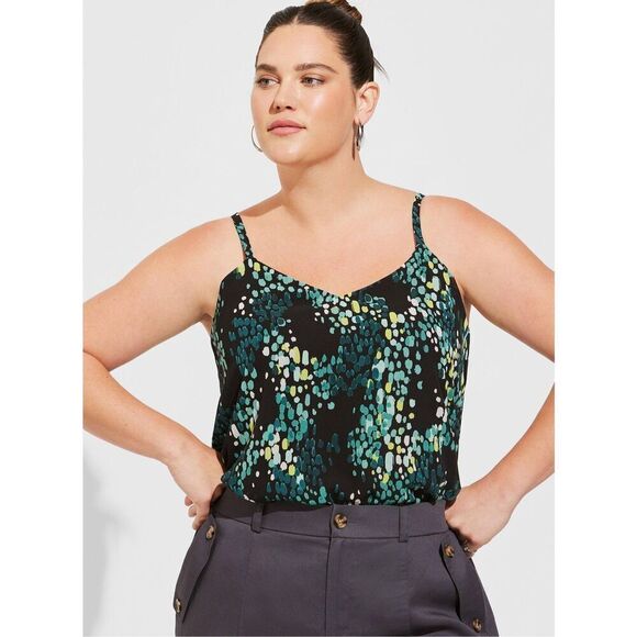 torrid Tops - Torrid 4 4X Sophie Chiffon Swing Cami lined tank top adjustable strap abstract